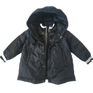 MONCLER Baby Infant Kids BLACK Hooded Puffer Down Jacket 12/18 Months